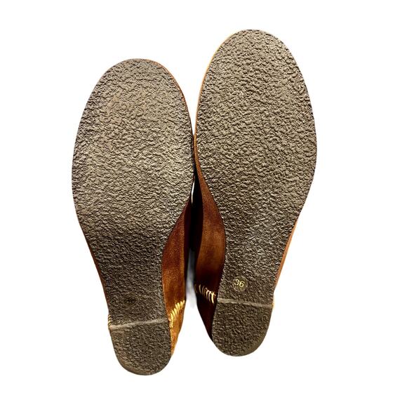 Southwestern Tall Moccasin Wedge Beaded Leather Festival Boots NWOT - Picture 8 of 8